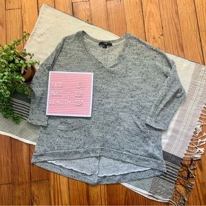 Forever 21 Heather Marled Gray Button Back Sweater